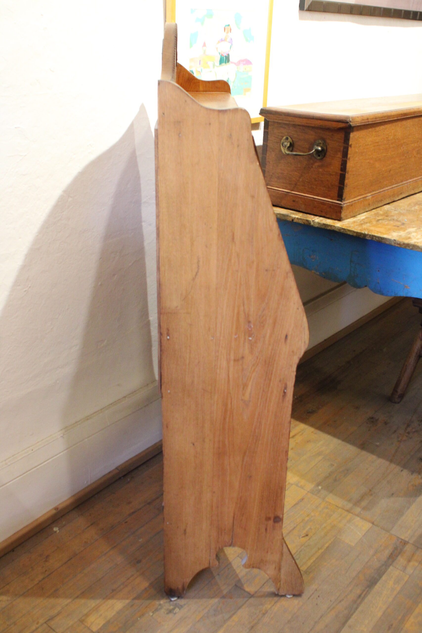 Edwardian English Oak Drop Front Secretary Desk - Image 15