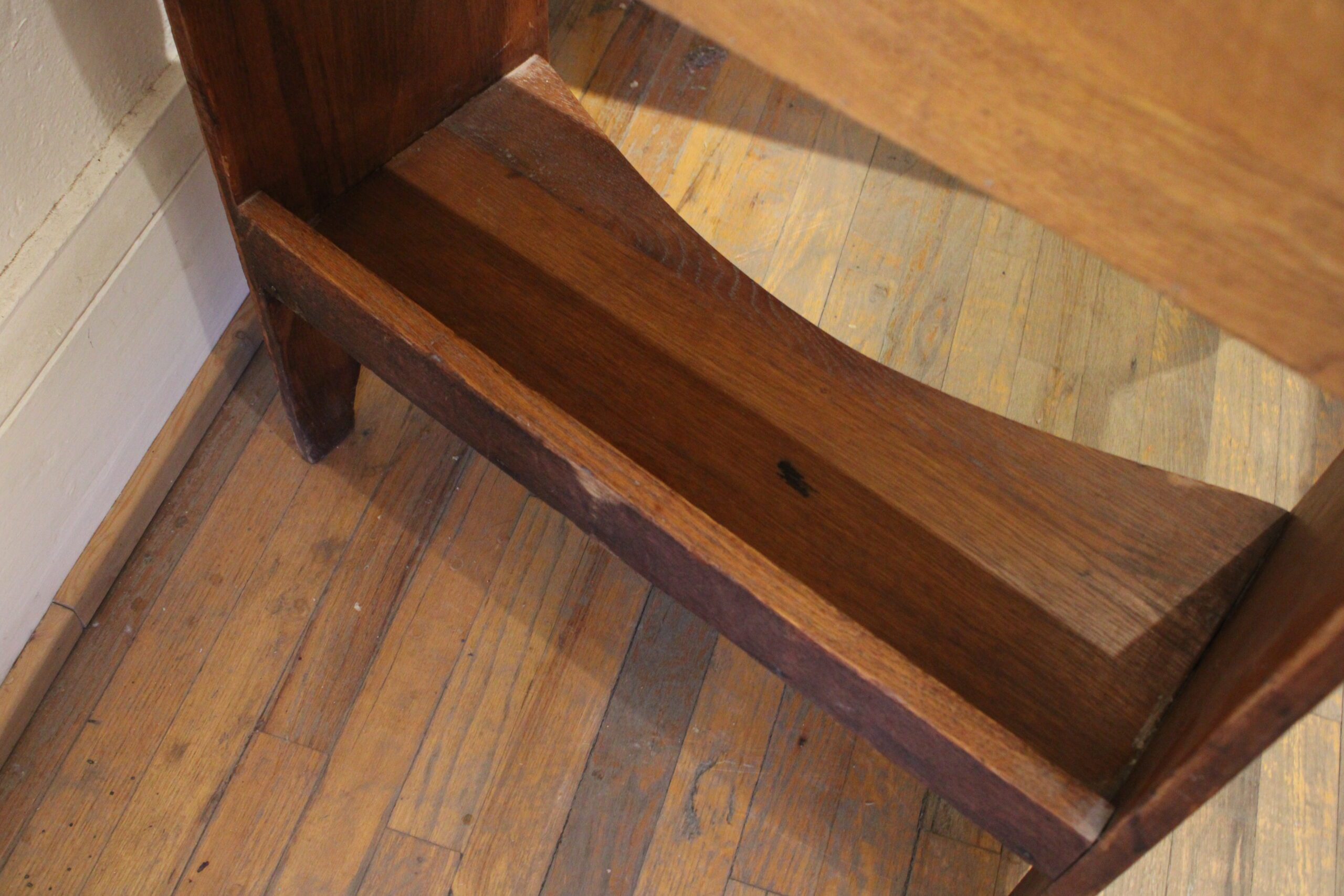 Edwardian English Oak Drop Front Secretary Desk - Image 18