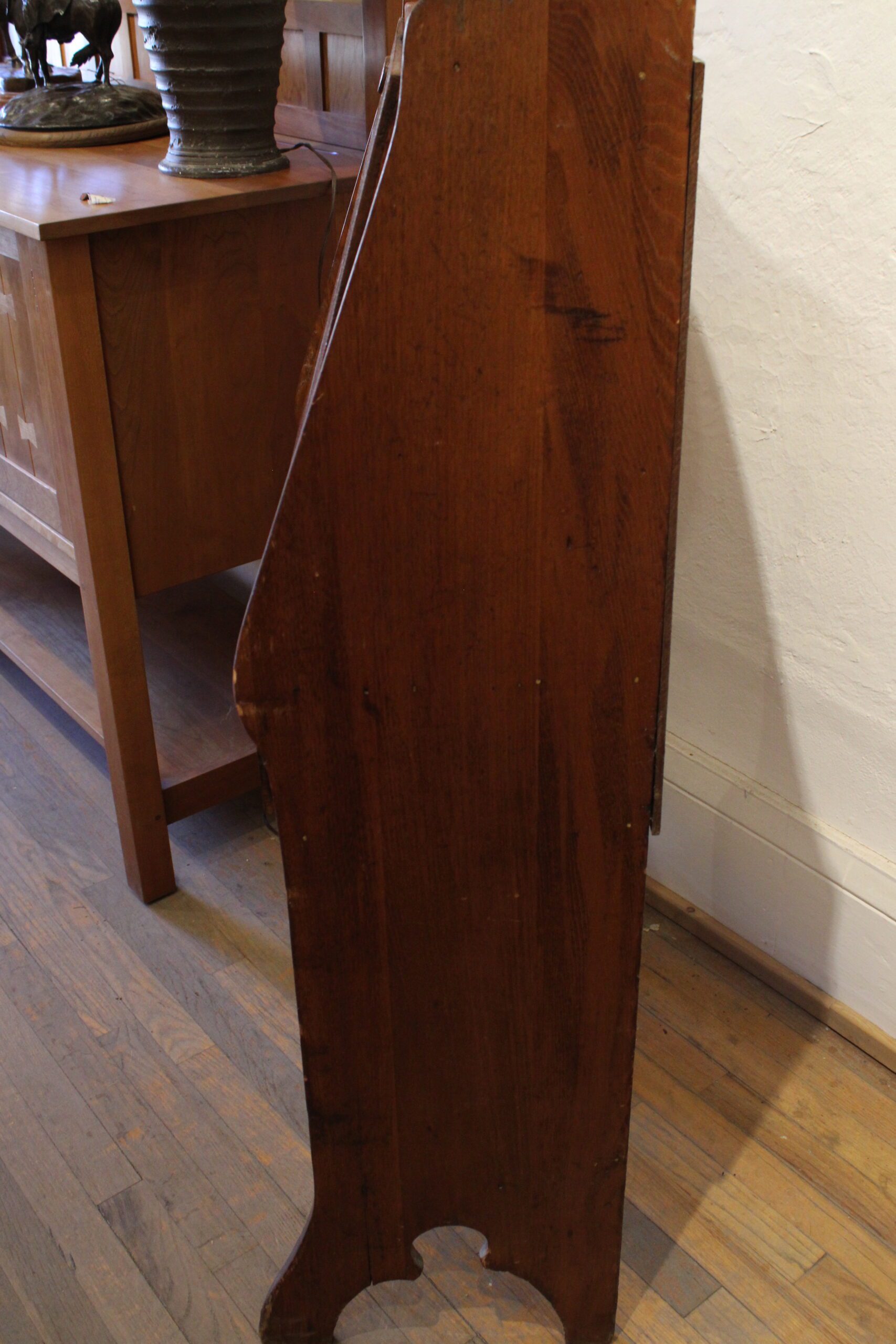 Edwardian English Oak Drop Front Secretary Desk - Image 19