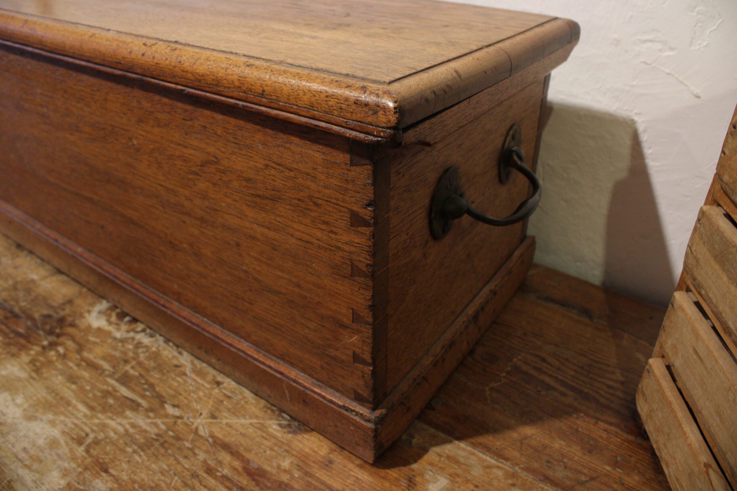 Antique American Oak Military Campaign Map Chest c.1860-1890 - Image 4