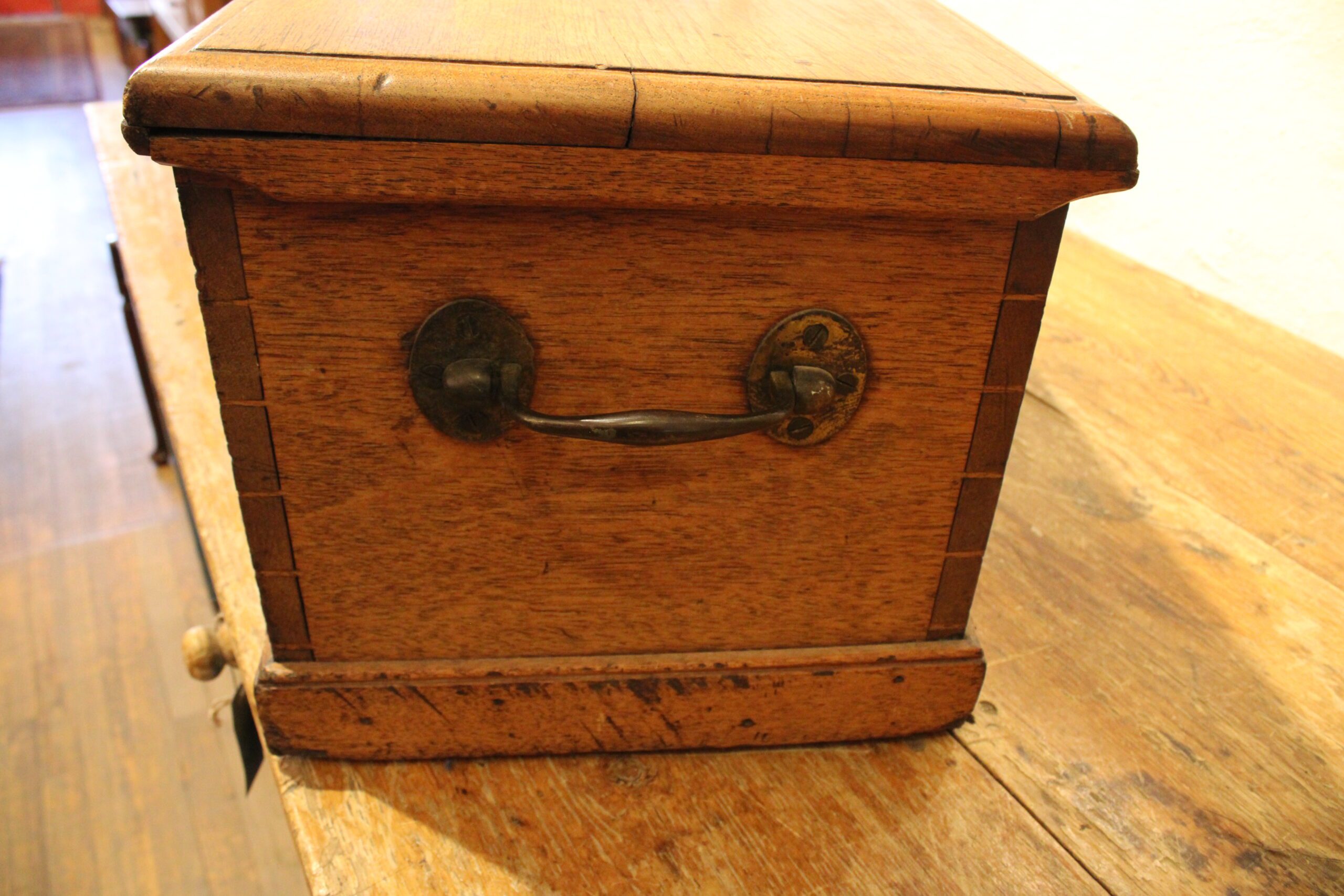 Antique American Oak Military Campaign Map Chest c.1860-1890 - Image 15