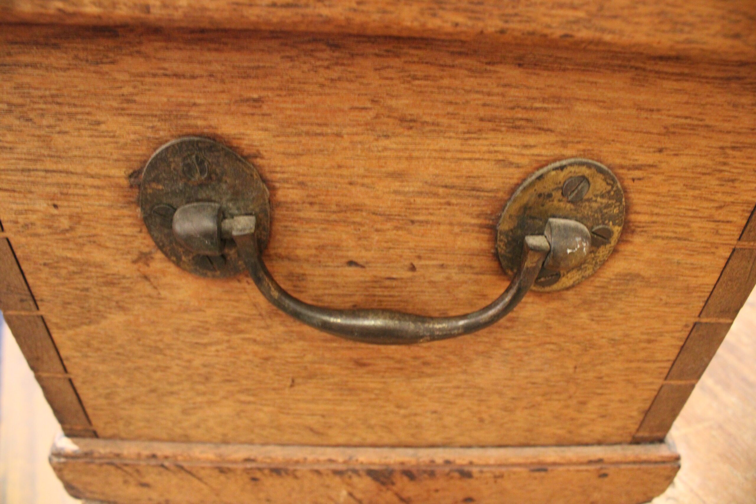 Antique American Oak Military Campaign Map Chest c.1860-1890 - Image 16