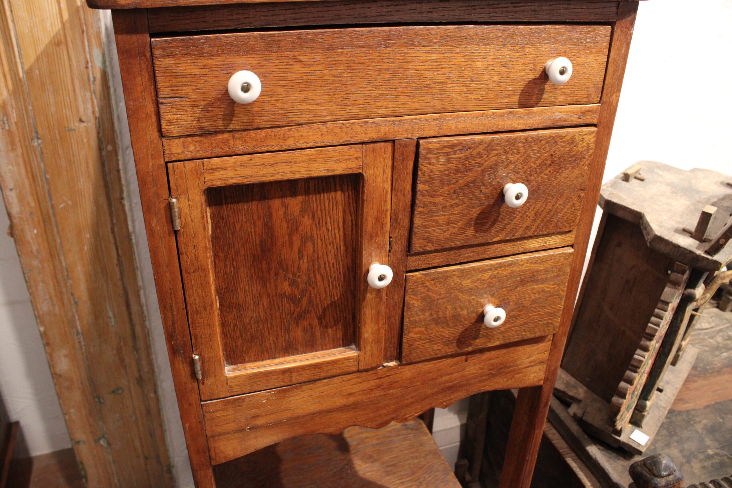 Victorian Golden Oak Gentleman's Shaving Stand c.1890-1905 - Image 4