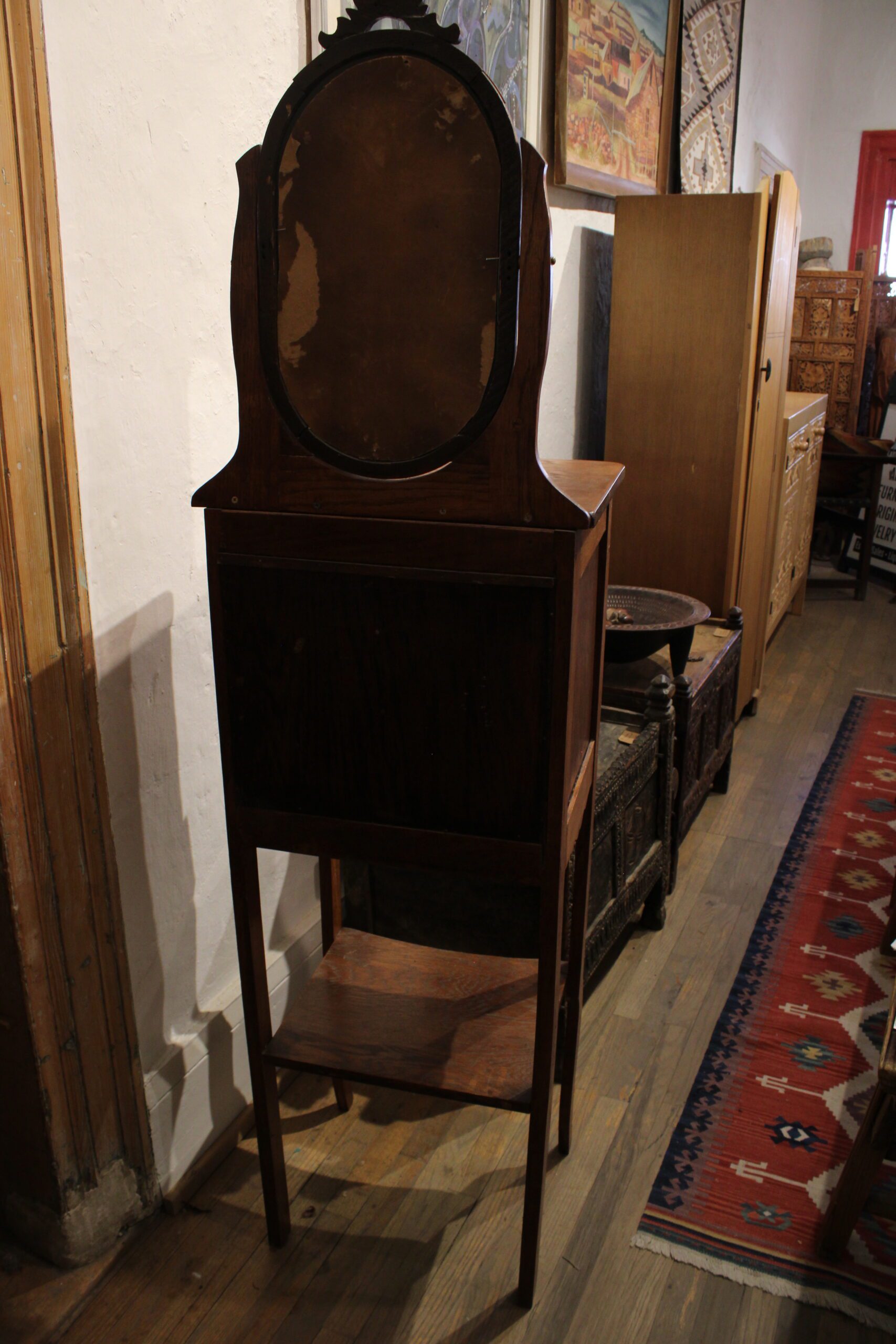 Victorian Golden Oak Gentleman's Shaving Stand c.1890-1905 - Image 10