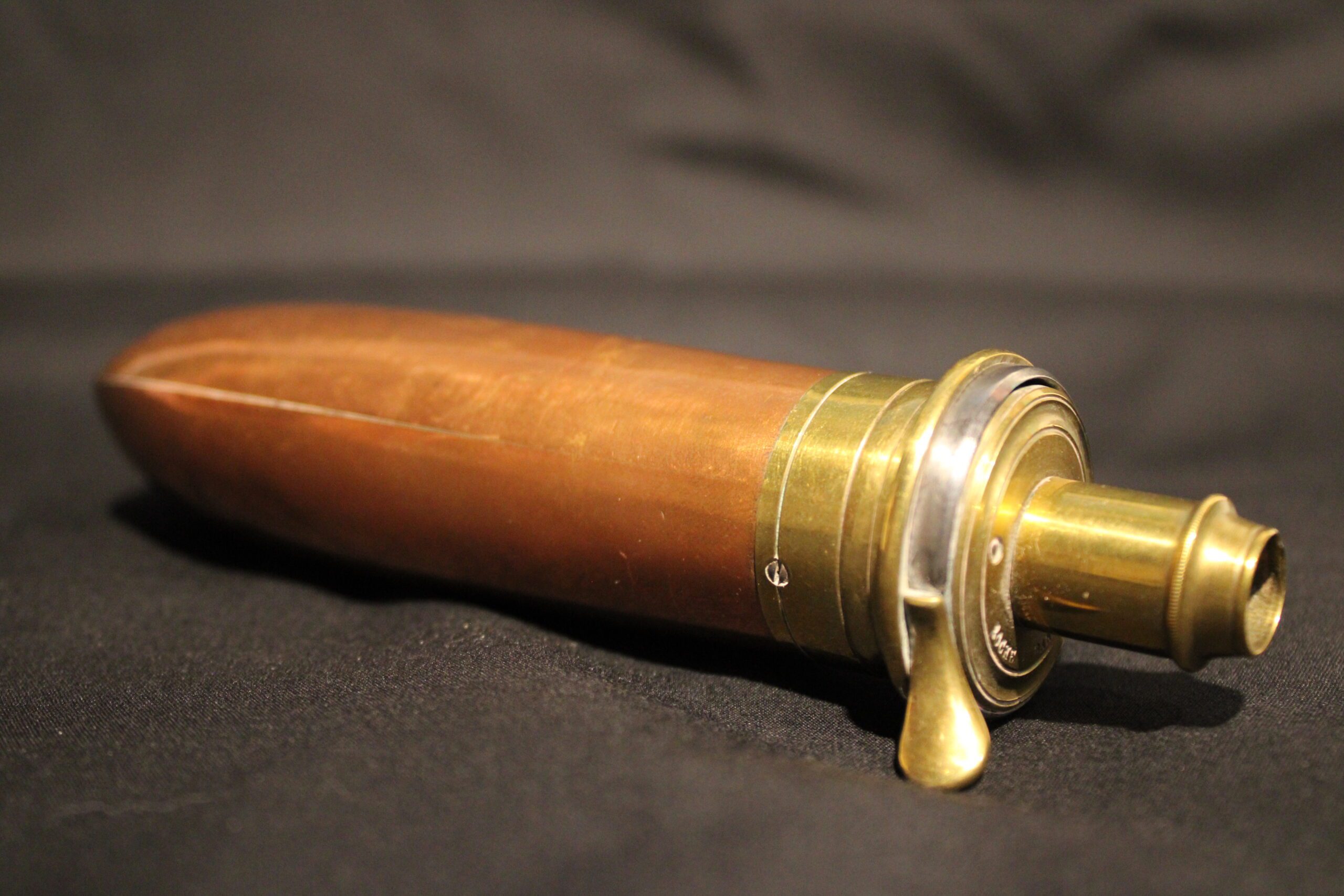 Michel Boche A Paris Copper and Brass Powder Flask