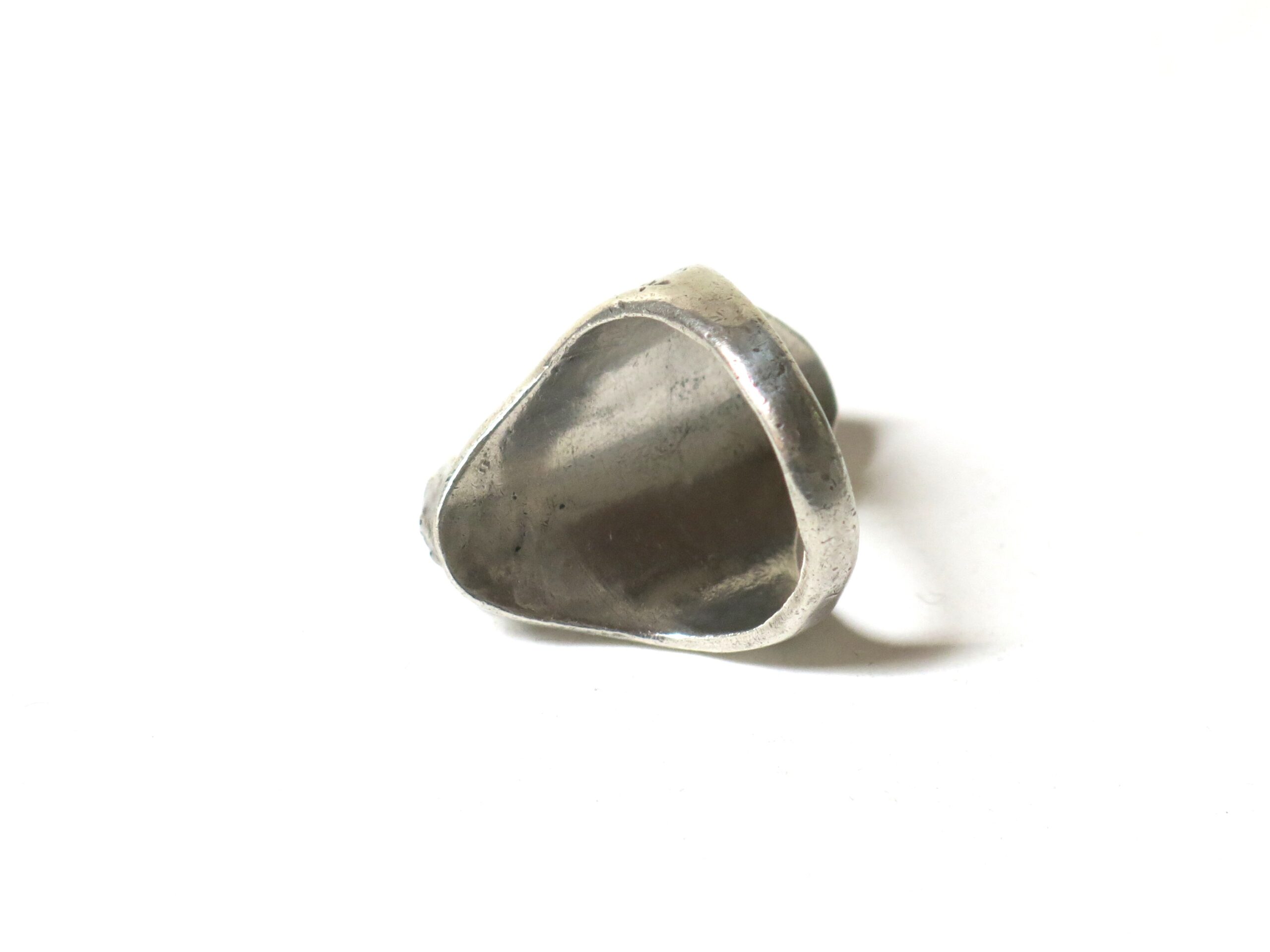 Old Pawn Navajo Three Stone Large Turquoise Ring - Image 6