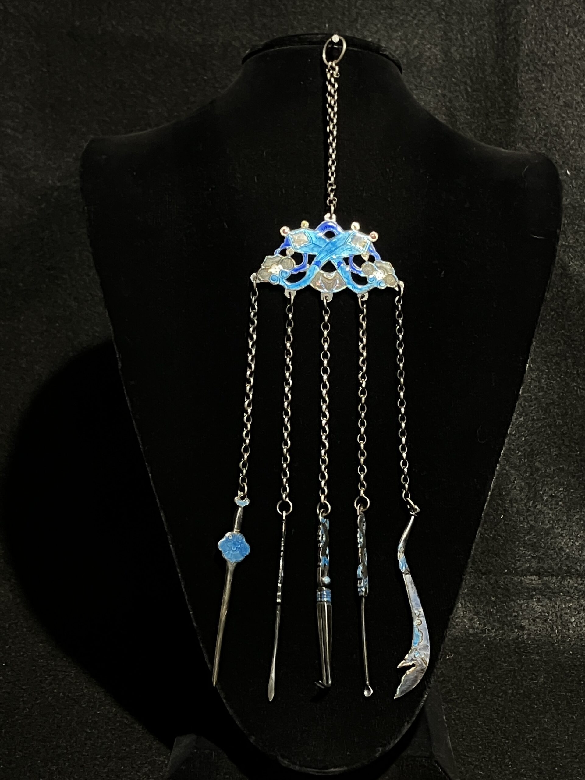 Antique Chinese Enamel Chatelaine – Grooming Tool