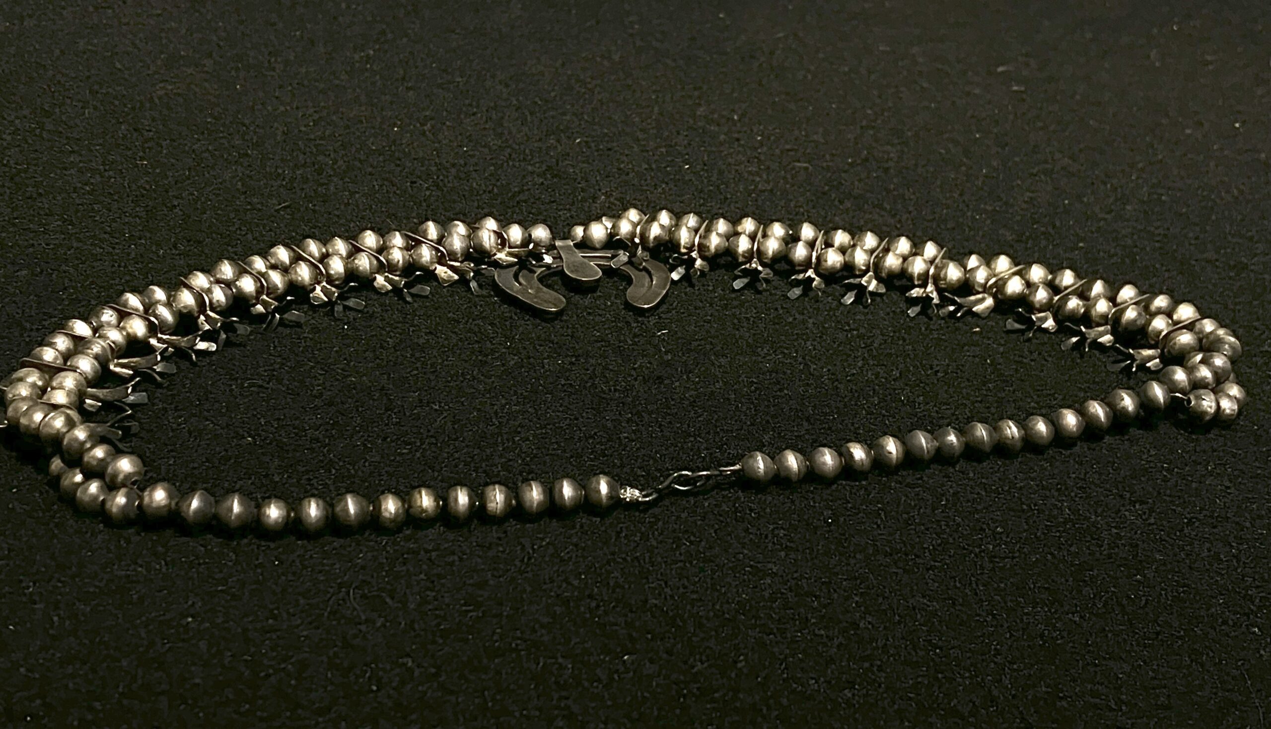 Vintage Navajo Squash Blossom Necklace 26" with 23 Turquoise Stones - Image 6