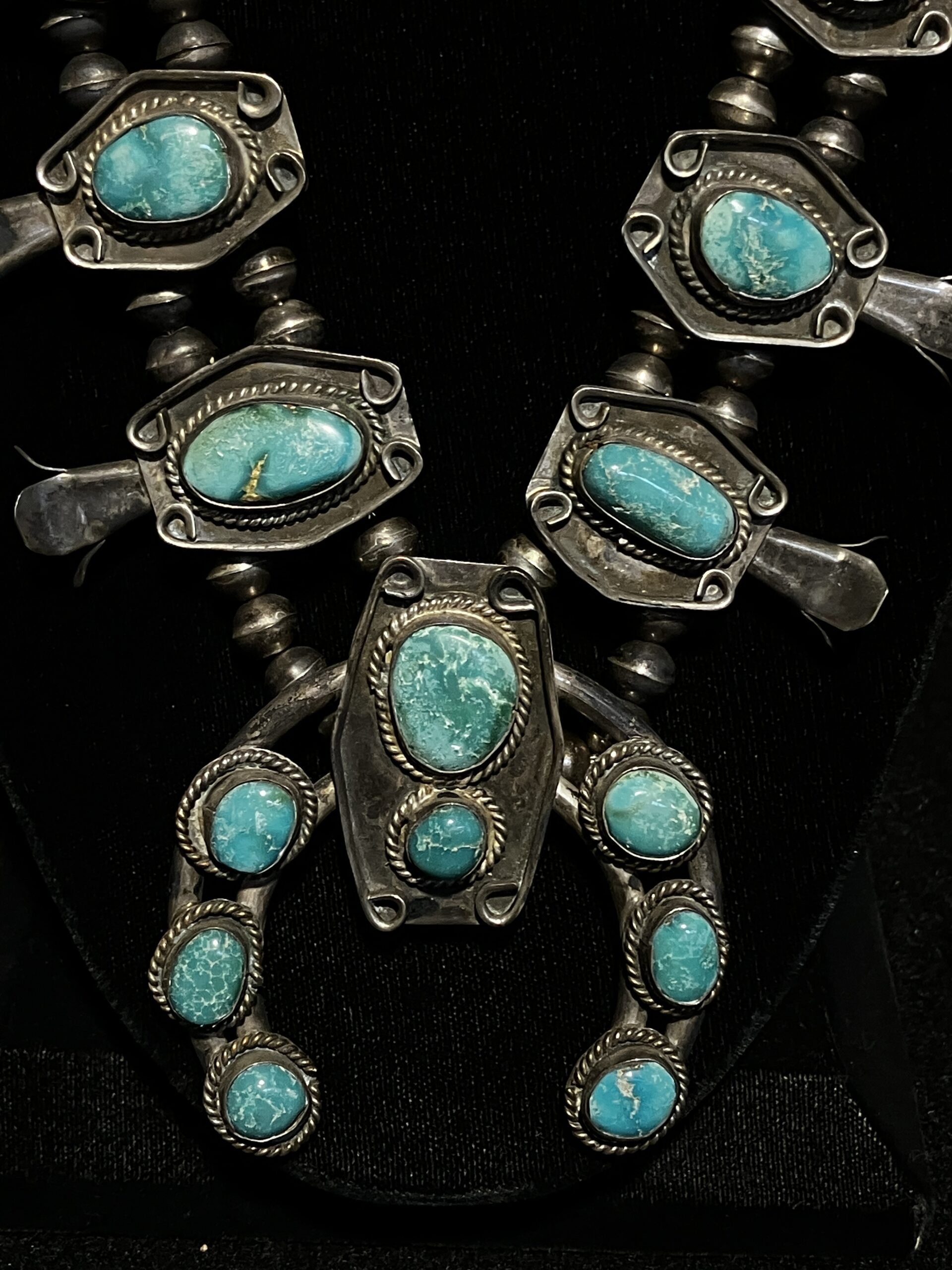 Vintage Native American Squash Blossom Necklace 28" - Image 3