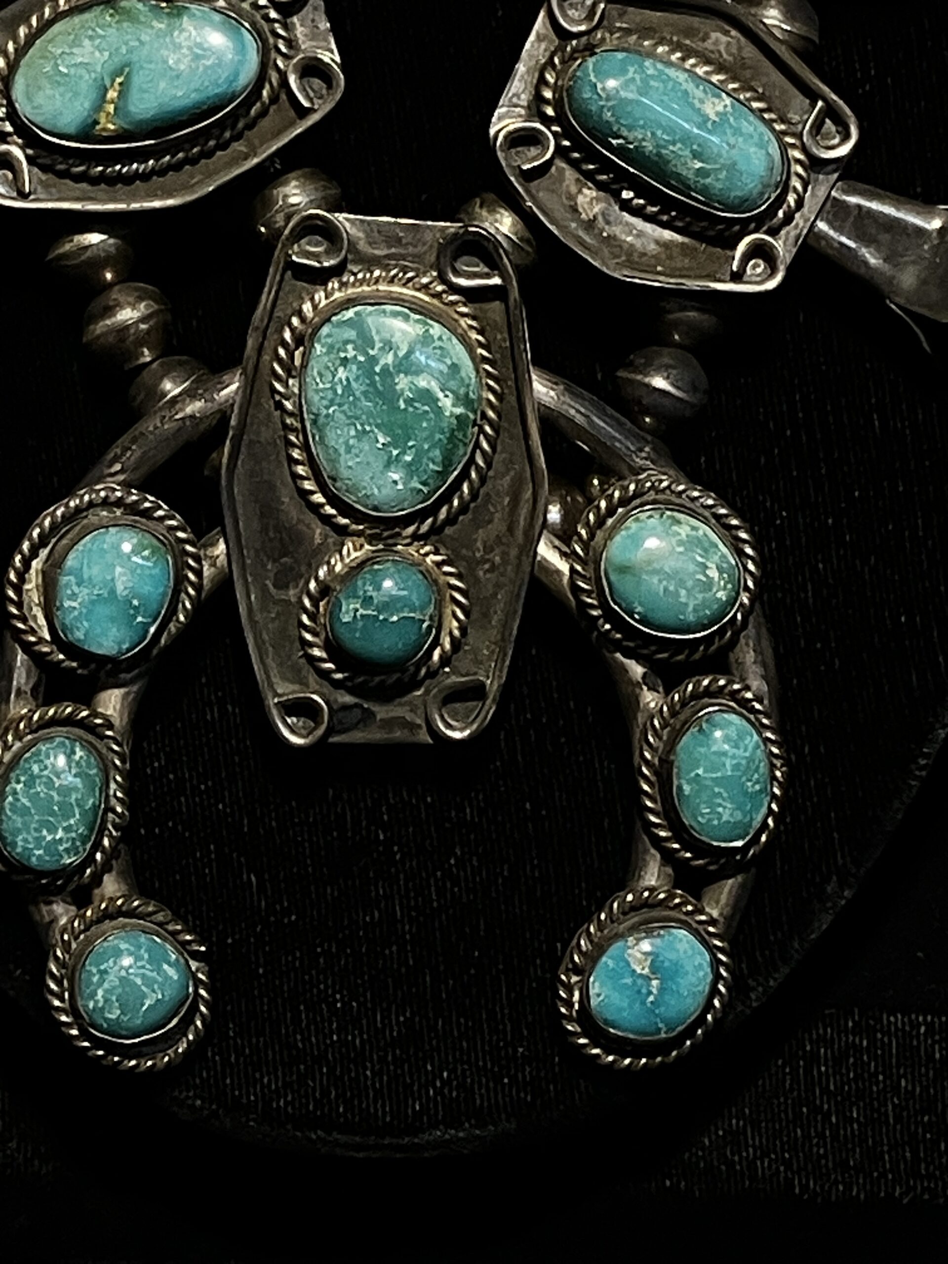 Vintage Native American Squash Blossom Necklace 28" - Image 4