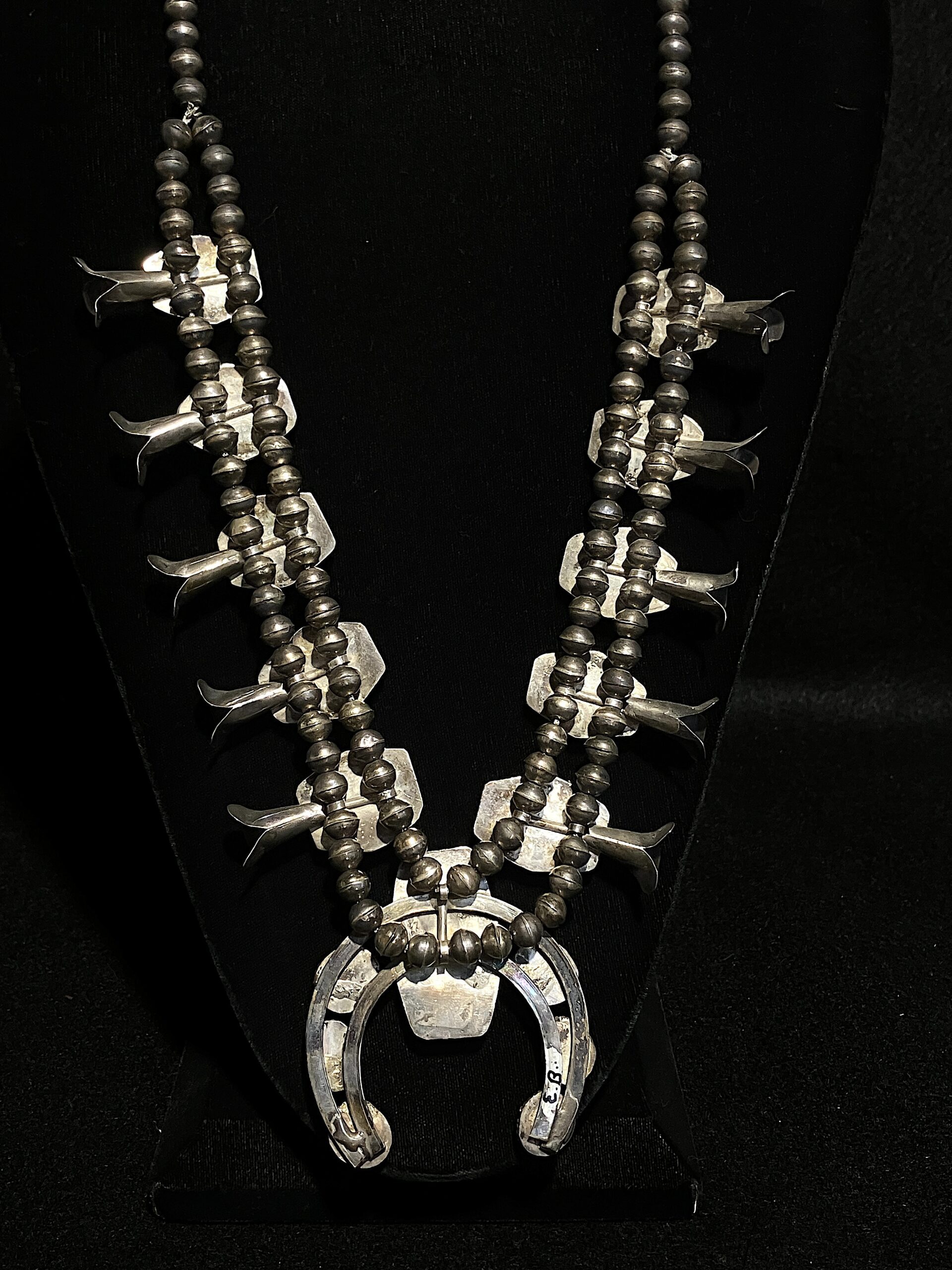 Vintage Native American Squash Blossom Necklace 28" - Image 6